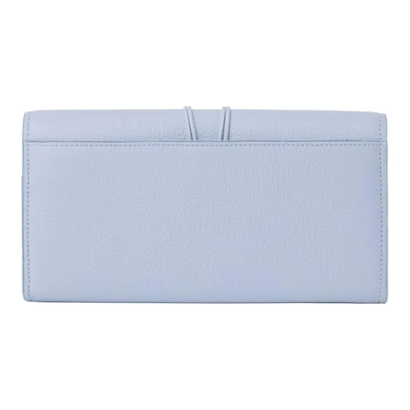 Chloe Grained Shiny Calfskin Long Wallets Women's Light Blue-1