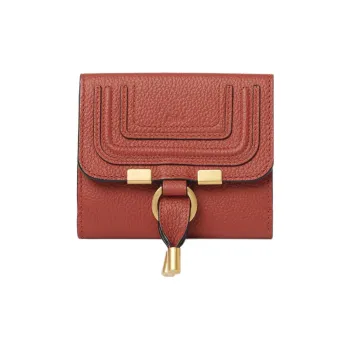 Chloe Marcie Grained Calfskin Wallet Women's Ochre Red
