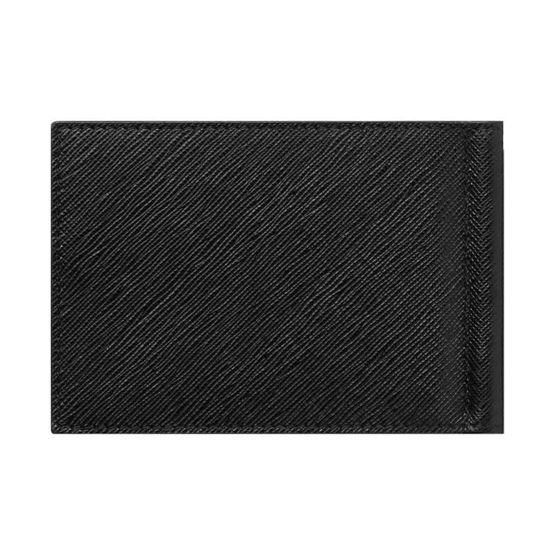 MONTBLANC Saffiano Print Full Grain Cow Leather Wallet Men's Black-1