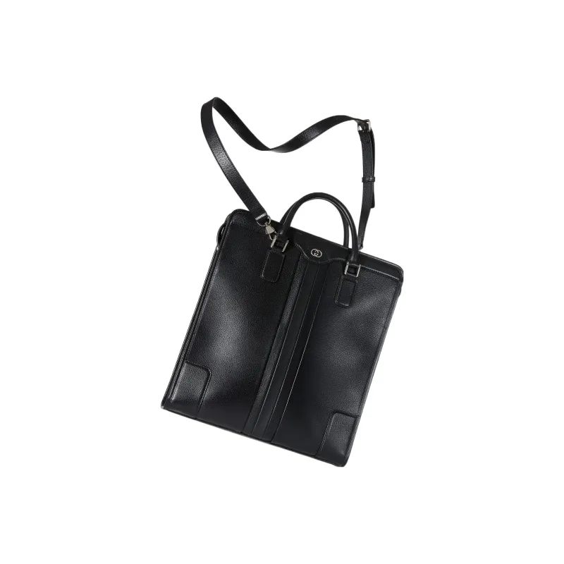 GUCCI Interlocking Collection Leather Shoulder Bag Crossbody Bag Handbag Men's Black-1