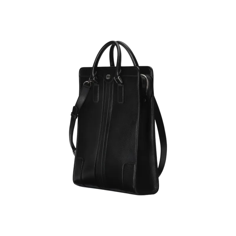 GUCCI Interlocking Collection Leather Shoulder Bag Crossbody Bag Handbag Men's Black-2