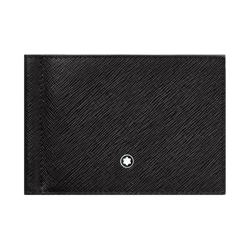 MONTBLANC Saffiano Print Full Grain Cow Leather Wallet Men's Black-0