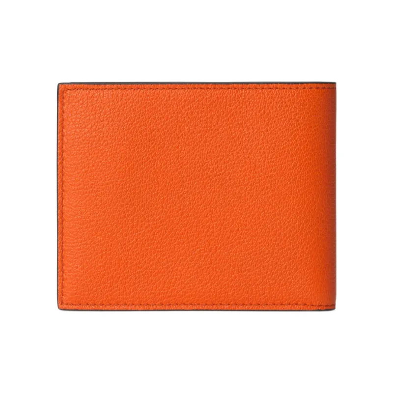 GUCCI Leather Wallet Men's Orange-2