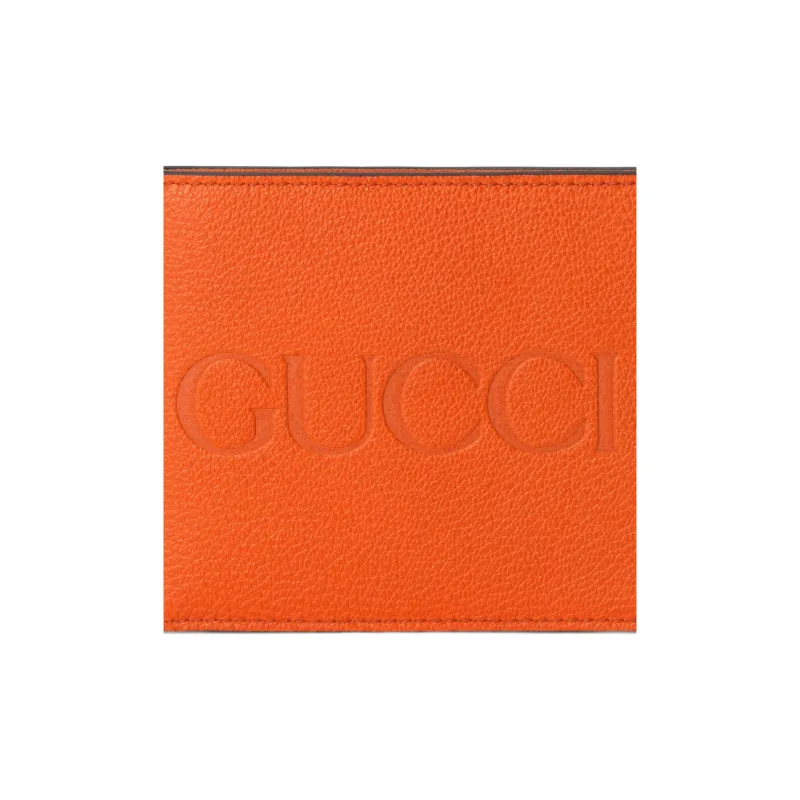 GUCCI Leather Wallet Men's Orange-5