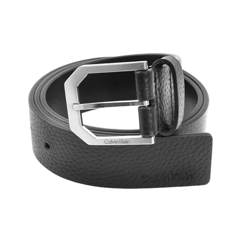 CK/Calvin Klein Fashion Trend Minimalist Style Versatile Pin Buckle Belt Men's Black Width: 3.5cm-0