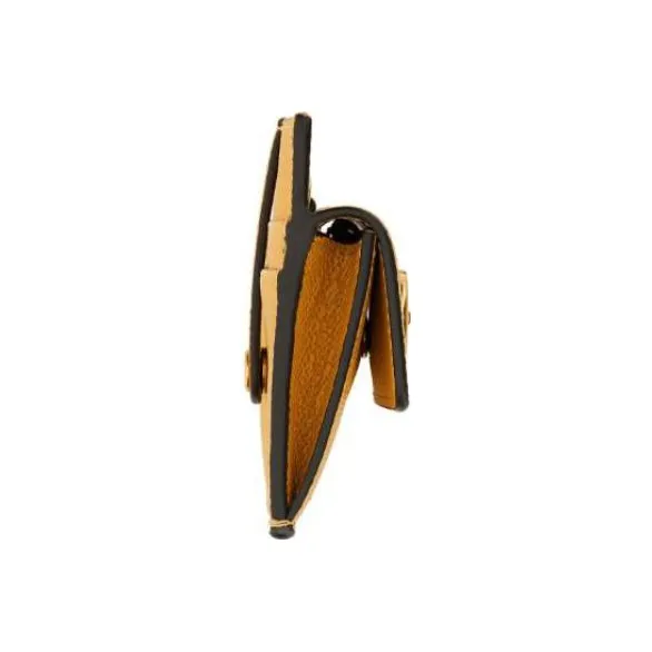 FERRAGAMO GANCINI Cow Leather Shoulder Bag Crossbody Bag Card Holder Women's Yellow-2