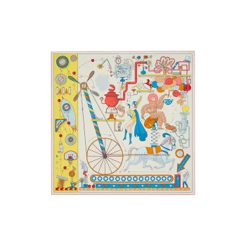 HERMES Tea For Two Silk Scarves Women's