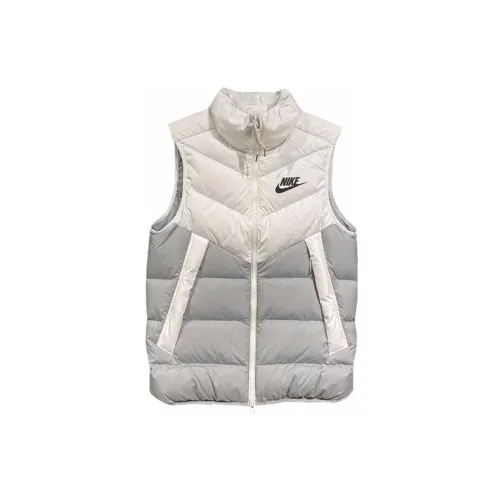 Nike Men's Windproof Warm Stand Collar Down Vest White