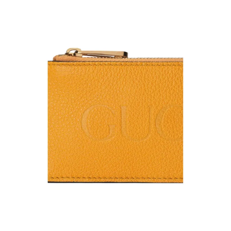 GUCCI Leather Card Holder Men's Yellow-4
