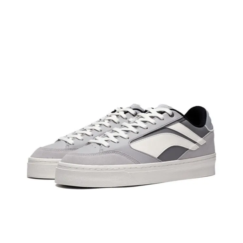 LiNing Wei Wu 180 LO Abrasion Resistant Breathable Low Top Skateboard Shoes Men's Gray White-2