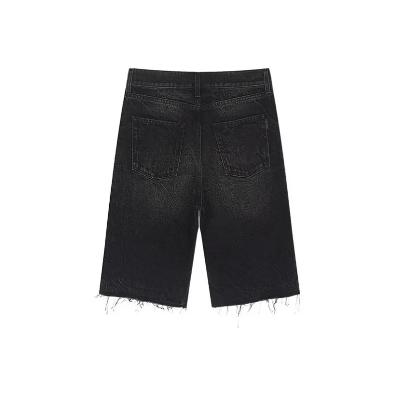 SAINT LAURENT Denim Shorts Men Black-1