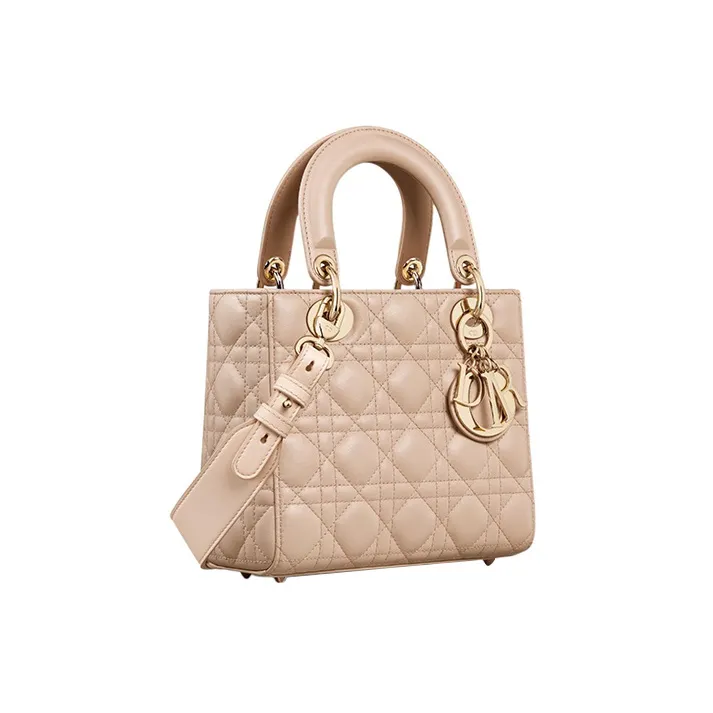 DIOR Lady DiorMy ABCDior Sheepskin Daisie Bag Shoulder Bag Crossbody Bag Handbag Small Size Women's Beige-1
