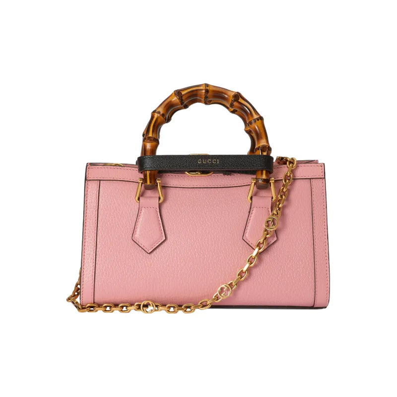 GUCCI Diana Leather Portable Crossbody Bag Shoulder Bag Small Size Women's Pink-5