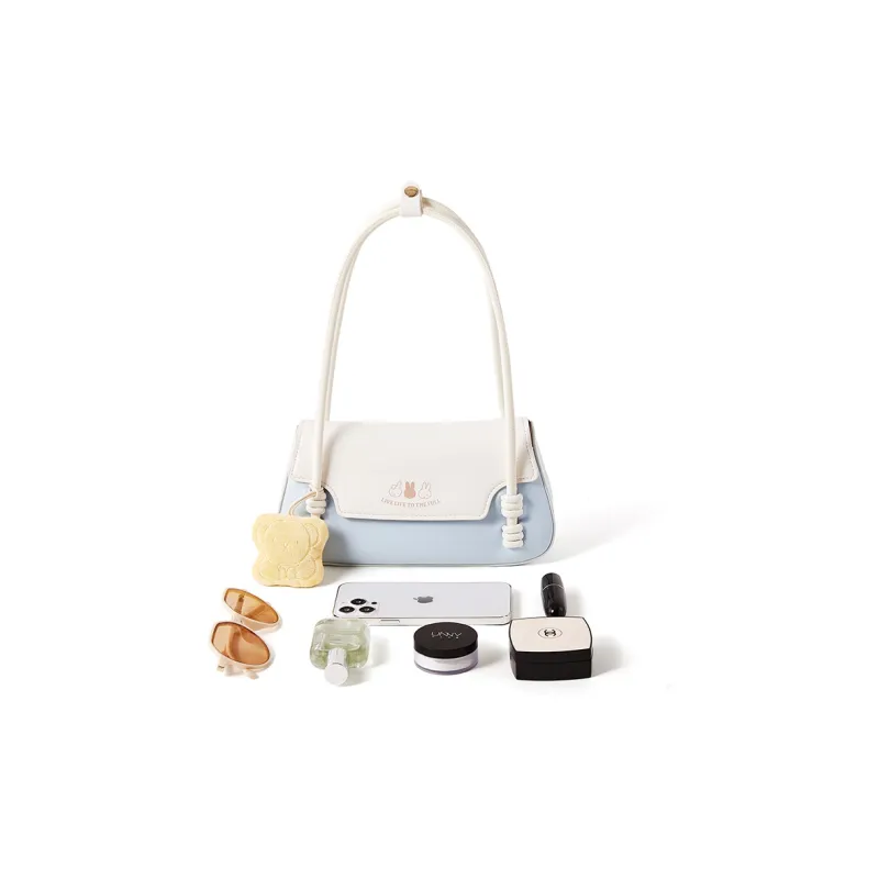 Miffy PU Baguette Bag Handbag Shoulder Bag Women's Light Blue/Ecru-5