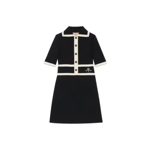 GUCCI Short-Sleeved Dresses Women's Black