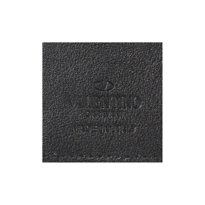 Valentino Leather Key Pouch Men's Black-3