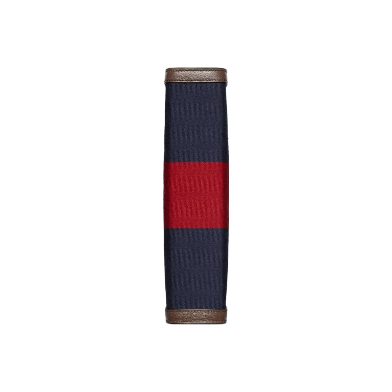GUCCI Canvas With Leather Canvas Bag Handheld Makeup Bag Women's Dark Blue/Red-4