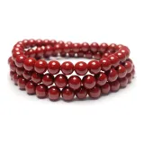 Multi-Wrap Cinnabar Beaded Bracelet, Men's 6mm