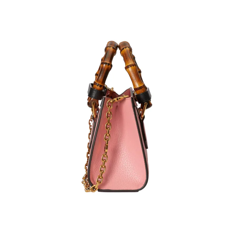 GUCCI Diana Leather Portable Crossbody Bag Shoulder Bag Small Size Women's Pink-4