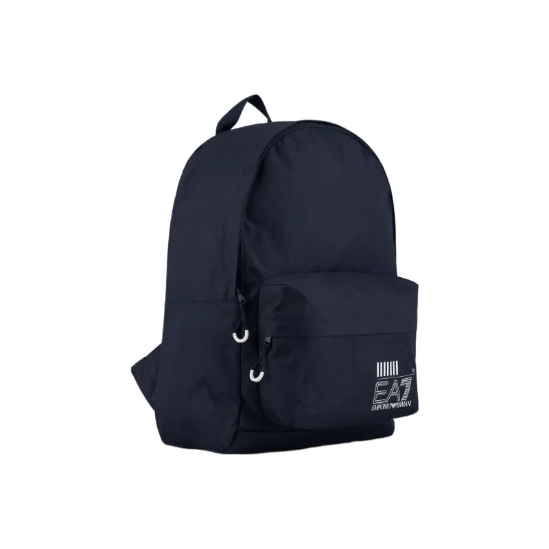 EMPORIO ARMANI Polyester Backpack Medium Size Unisex Marine Blue White-3