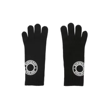Burberry Cashmere Knit Gloves Men's Black