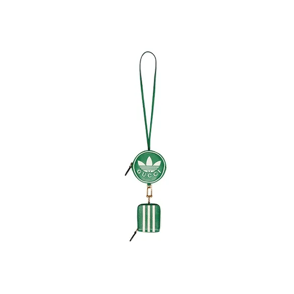 GUCCI Adidas Collaboration Leather Coin Purse Men's Green-1