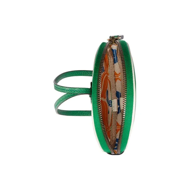 GUCCI Adidas Collaboration Leather Coin Purse Men's Green-6