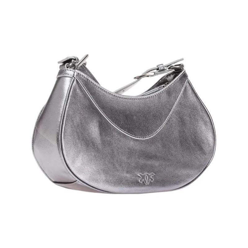 PINKO Nappa Leather With Sheepskin Shoulder Bag Crossbody Bag Mini Women's Silver-2