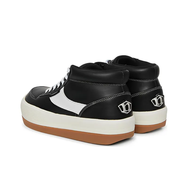 NORTHWAVE Espresso Leather Anti-Slip Wear-Resistant Mid-Top Skateboard Shoes Unisex Black-3