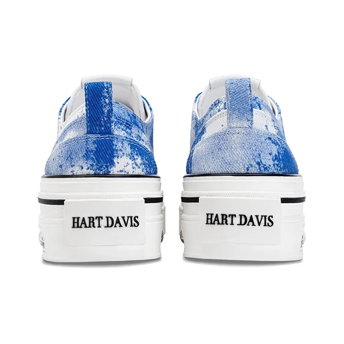 HART DAVIS Lows Blue Stylish Skateboarding Shoes Women's White Blue-4