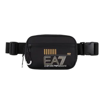 EMPORIO ARMANI Polyester One Shoulder Crossbody Fanny Pack Unisex Black