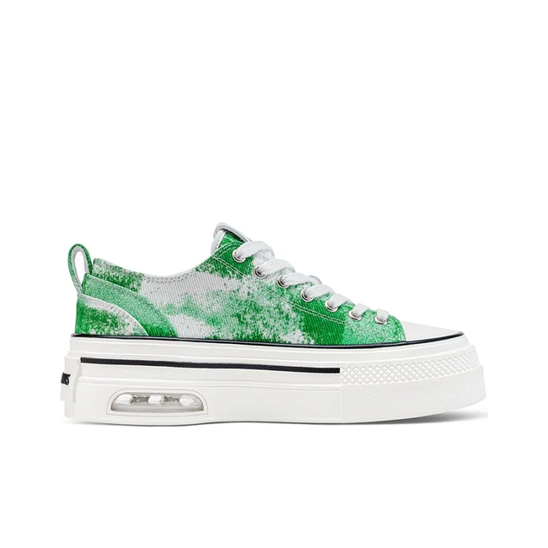 HART DAVIS A.C. Lows Green Stylish Skateboarding Shoes Women's White Green-1