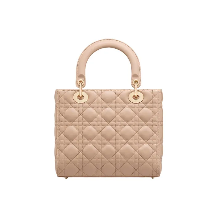 DIOR Lady Dior Sheepskin Daisie Bag Shoulder Bag Crossbody Bag Handbag Medium Size Women's Sand Pink-3