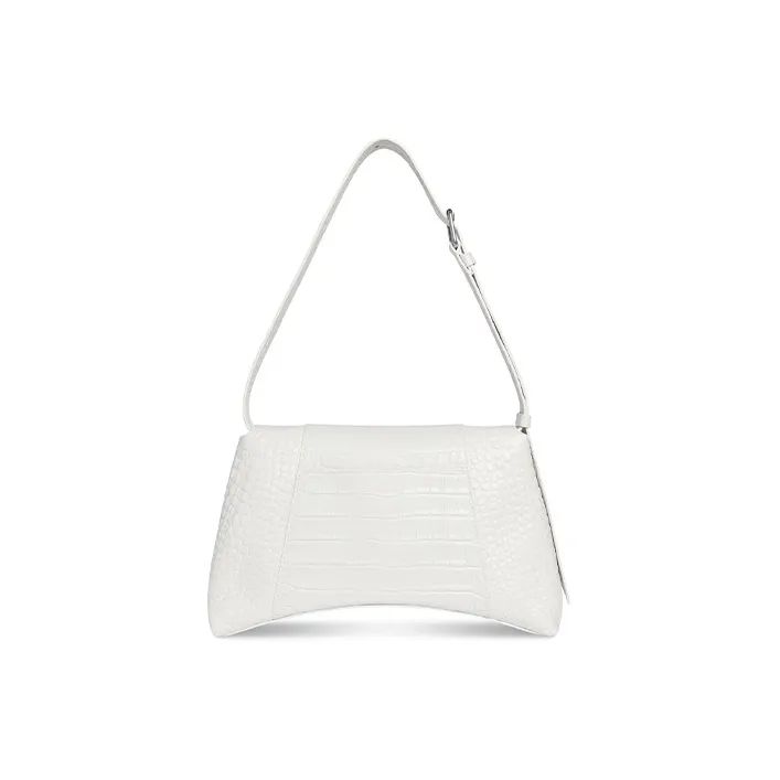 Balenciaga Downtown Cow Leather Handbag Shoulder Bag Women's White-4