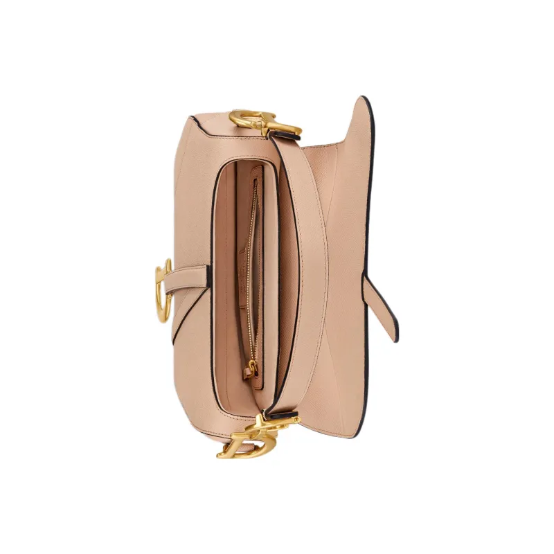 DIOR Saddle Grained Calfskin Saddle Bag Shoulder Bag Crossbody Bag Handbag Women's Sand Pink-3