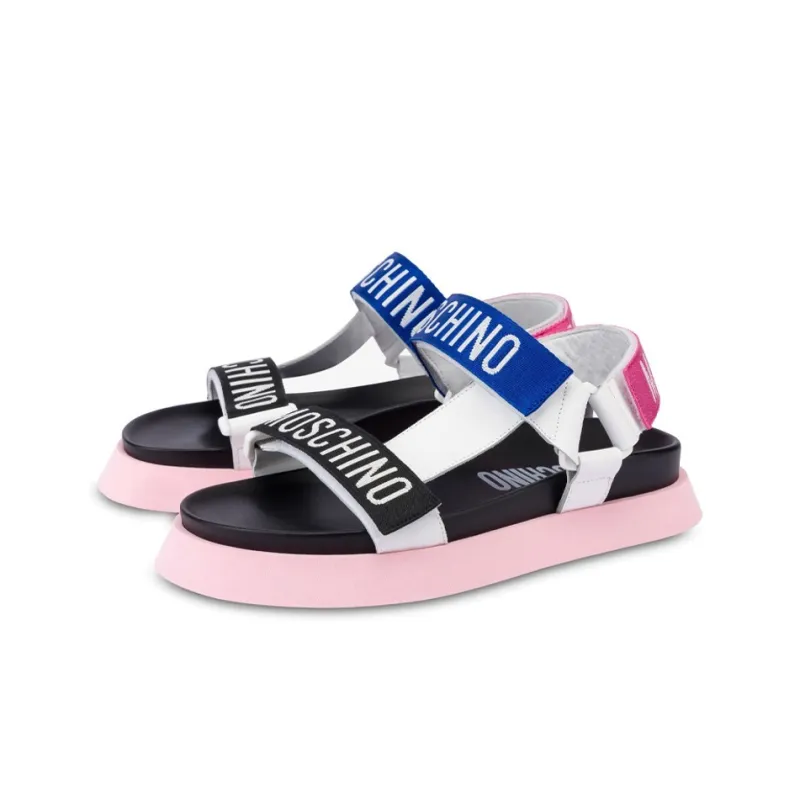 MOSCHINO Strap Sandals Women's White Blue Black-2