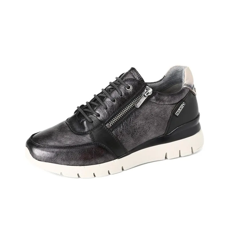 PIKOLINOS Casual Shoes Women's Low Top Amber/Moss Green/Ecru/Metal Gray-7