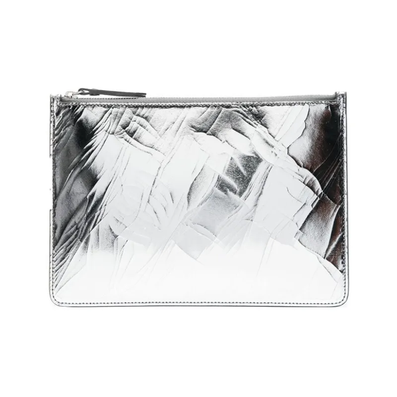 Maison Margiela Calfskin Clutch Men's Silver-0