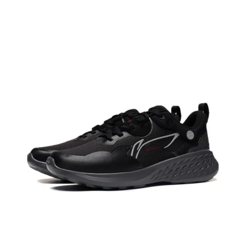 LiNing Soft Element Anti Slip And Wear Resistant Breathable Low Top Sports Casual Shoes Black-2