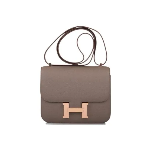 HERMES Constance Epsom Leather Shoulder Bag Crossbody Bag Mini Women's 8F Gris ÉTain Tin Gray