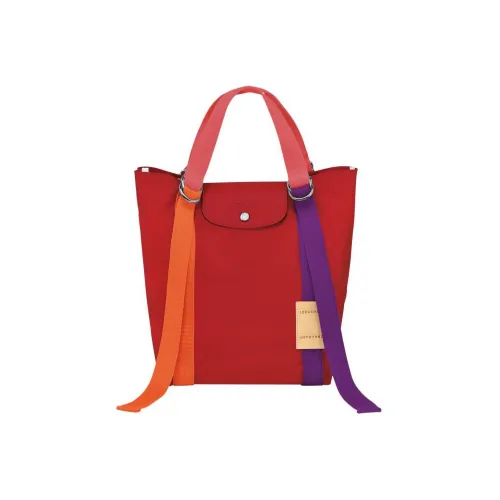 LONGCHAMP Le Pliage Re-play Canvas With Leather Trim One Shoulder Canvas Bag Handbag Women's Red