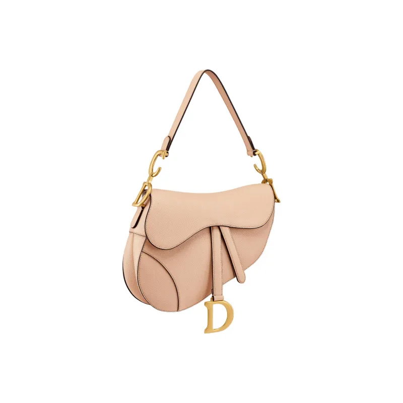 DIOR Saddle Grained Calfskin Saddle Bag Shoulder Bag Crossbody Bag Handbag Women's Sand Pink-1