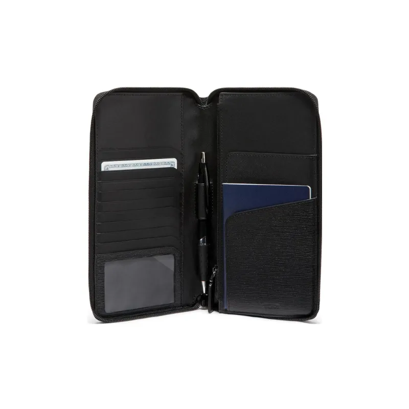 TUMI Leather Handheld Wallet Women's Black-2