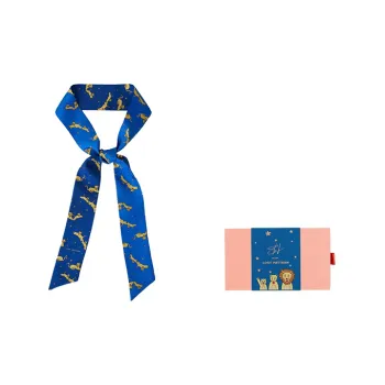 LOST PATTERN Silk Scarves Women's Dark Blue