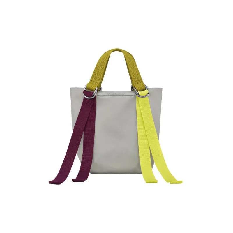 LONGCHAMP Le Pliage Re play Canvas With Leather Trim One Shoulder Canvas Bag Handbag Small Size Women's Gray-1