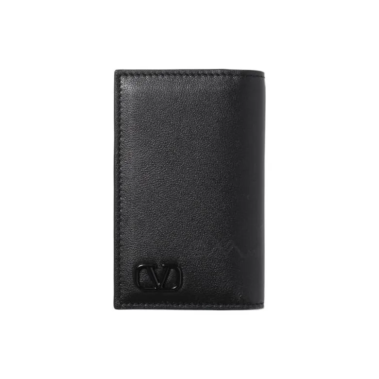 Valentino Leather Key Pouch Men's Black-0