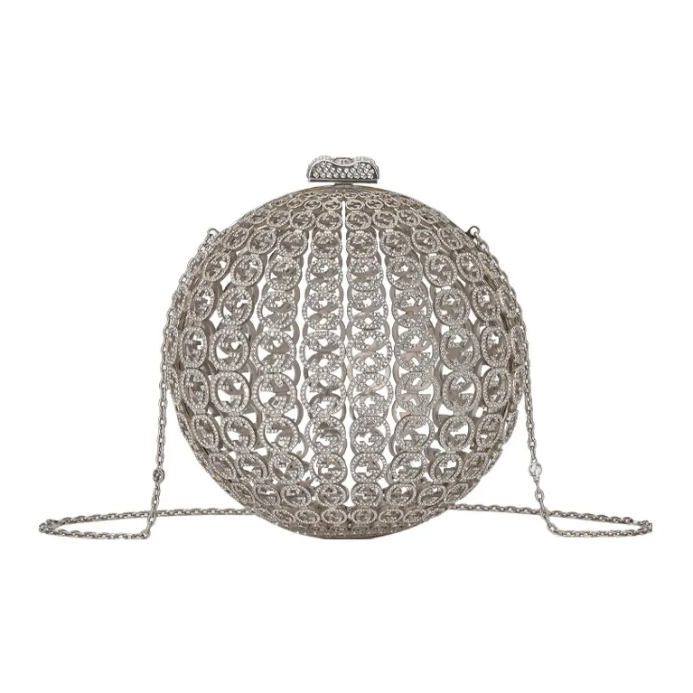 GUCCI Crystal Shoulder Bag Crossbody Bag Clutches Women's Silver-3