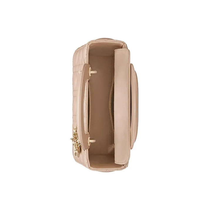 DIOR Lady DiorMy ABCDior Sheepskin Daisie Bag Shoulder Bag Crossbody Bag Handbag Small Size Women's Beige-3