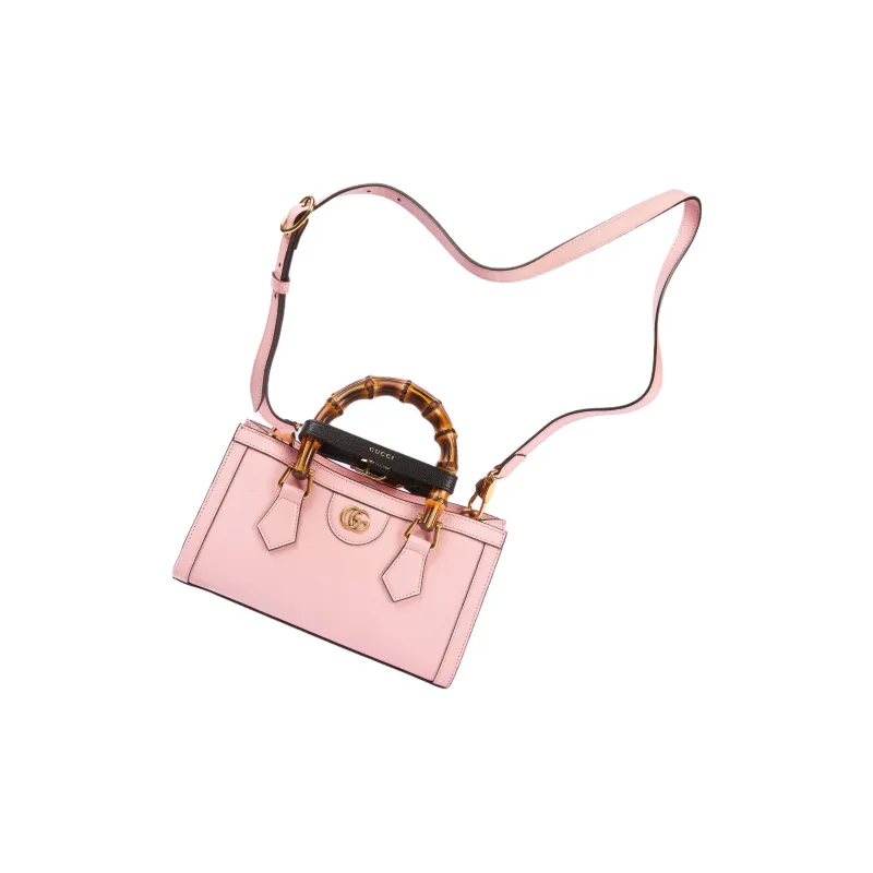 GUCCI Diana Leather Portable Crossbody Bag Shoulder Bag Small Size Women's Pink-9