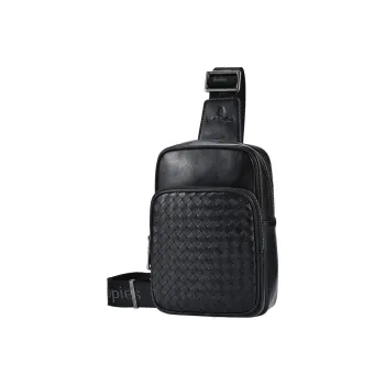 Hush Puppies Top Grain Cow Leather Sling Bag Regular Men's Black